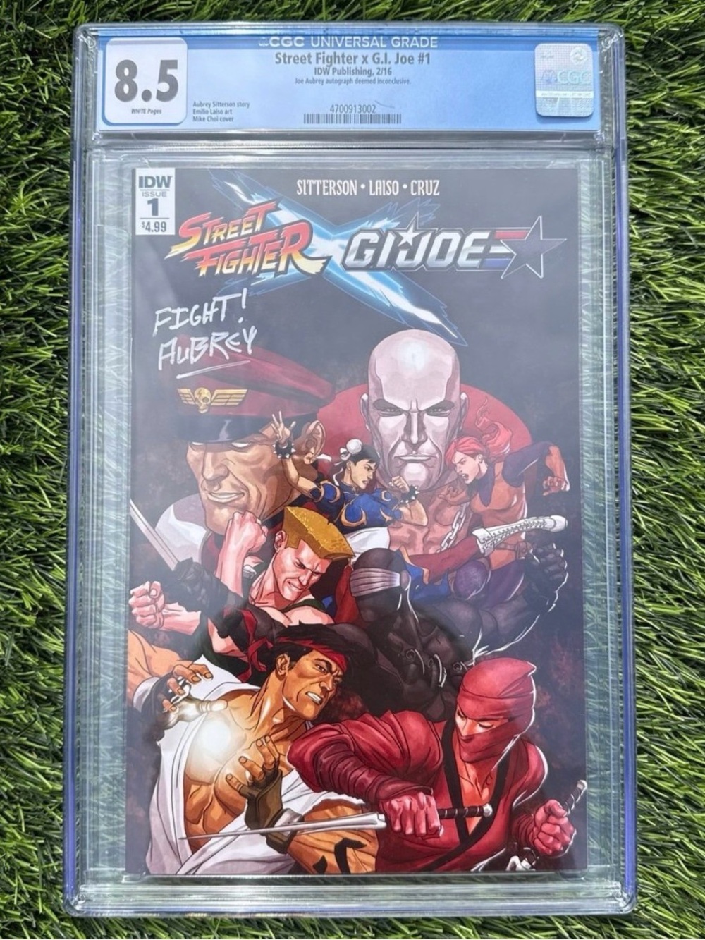 CGC 8.5 Street Fighter X Gi Joe Signed “fight Aubrey” Joe Aubrey deemed inconclu